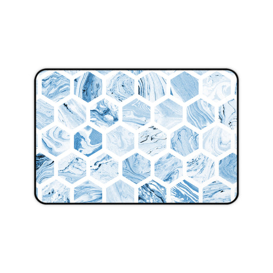 Elegant Blue Marble Desk Mat