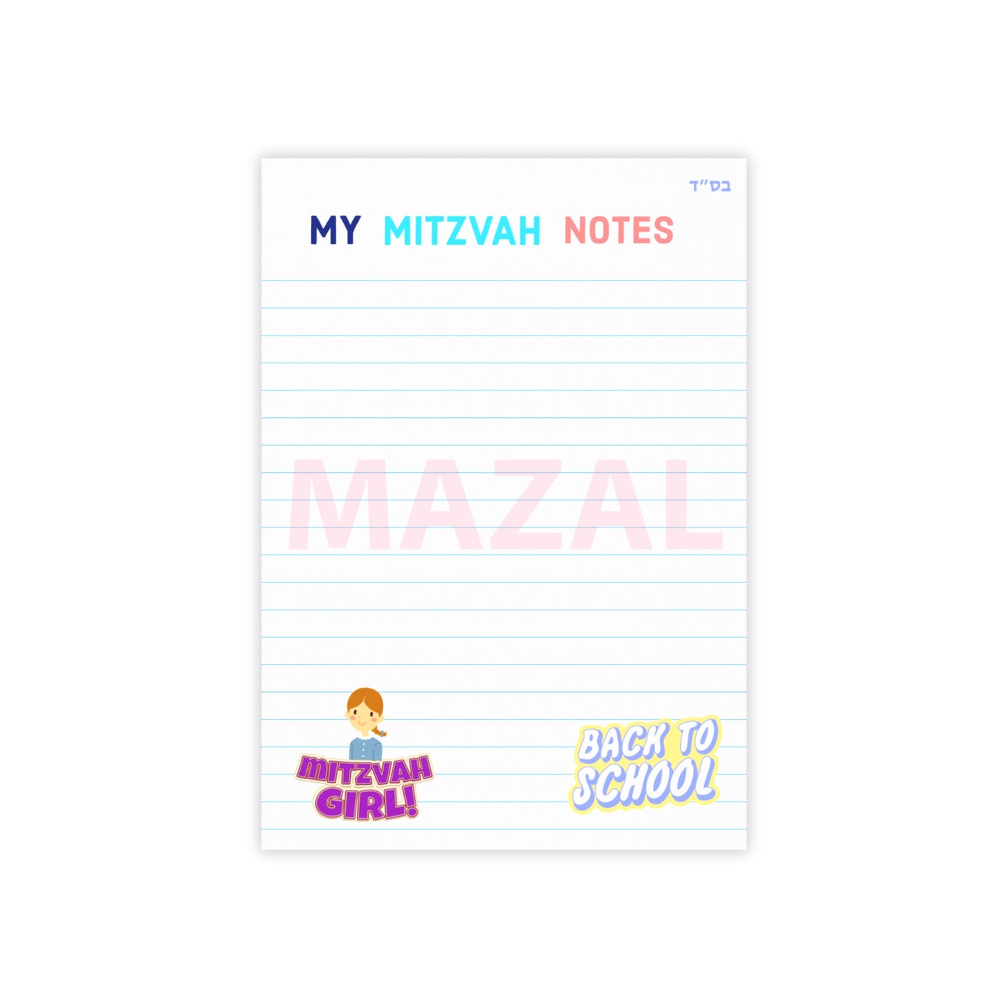 Post-it® Mitzvah Notes - Girls