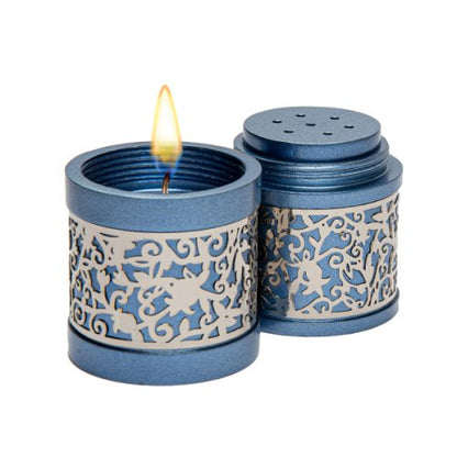 Yair Emanuel Blue Travel Havdala Set - Pomegranate