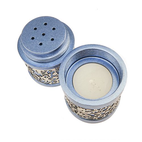 Yair Emanuel Blue Travel Havdala Set - Pomegranate